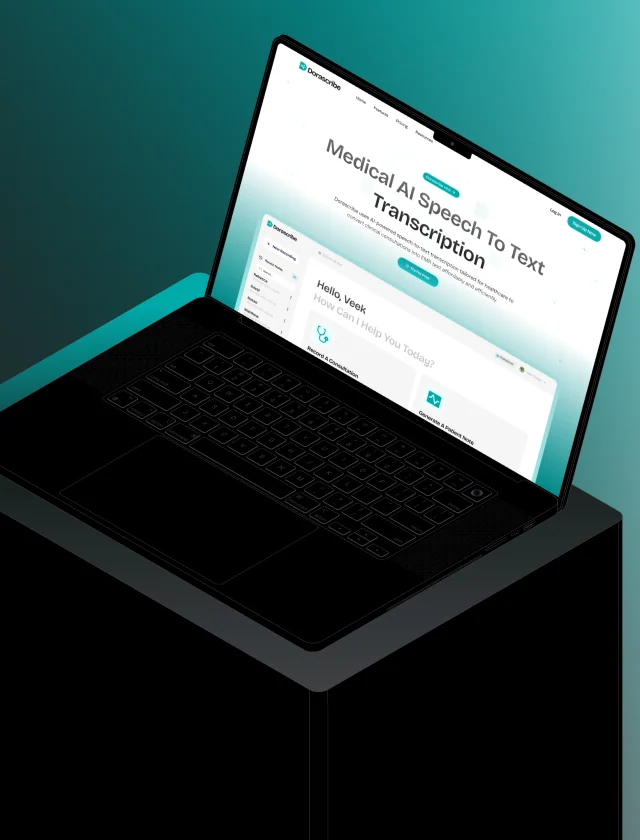 Dorascribe interface presented on a laptop