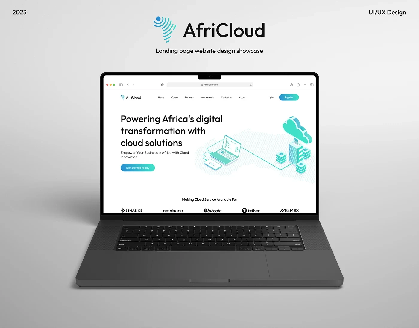 AfriCloud cloud-services landing-page design exploration.