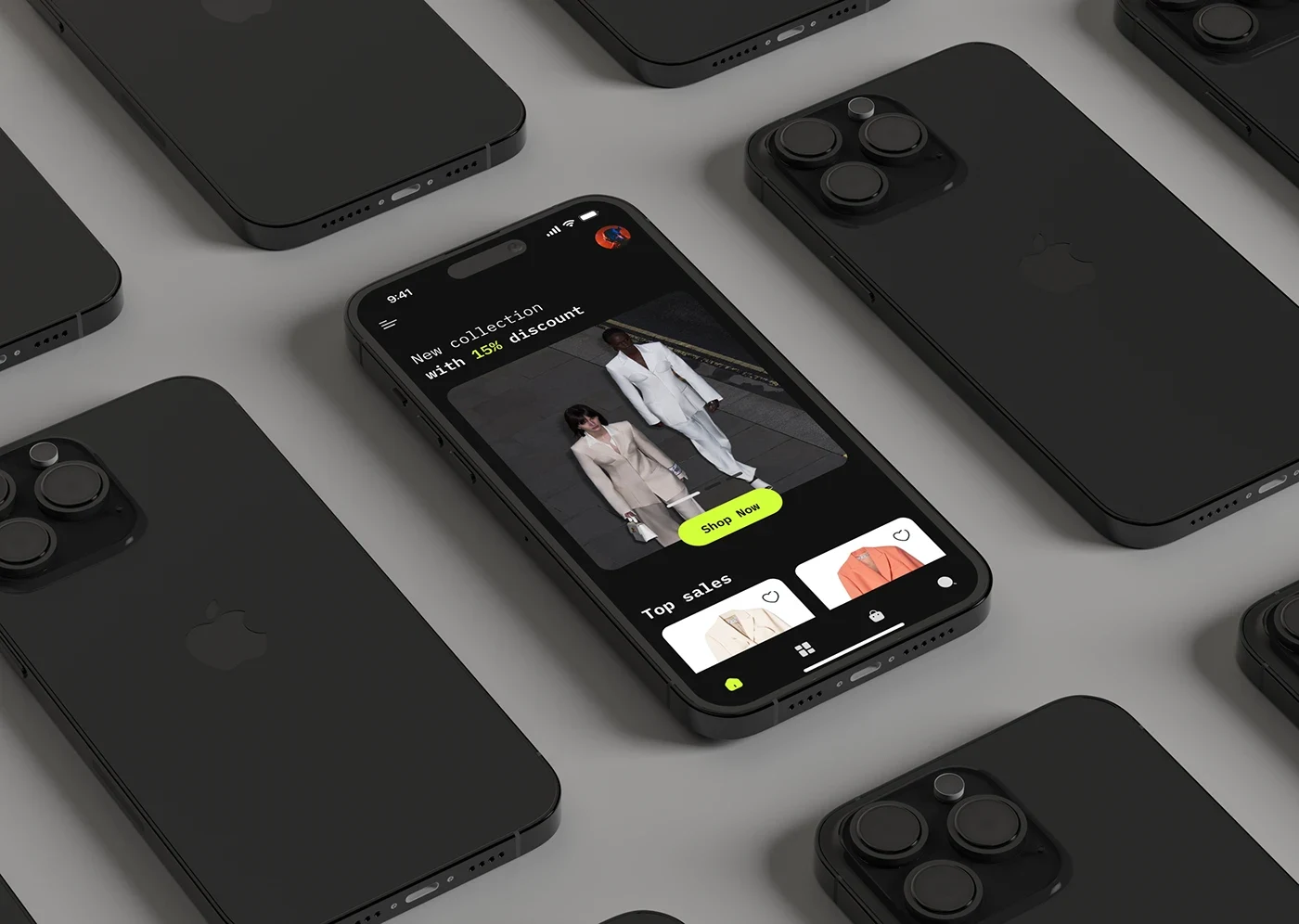 E-commerce mobile app design exploration showing shopping interface screens.