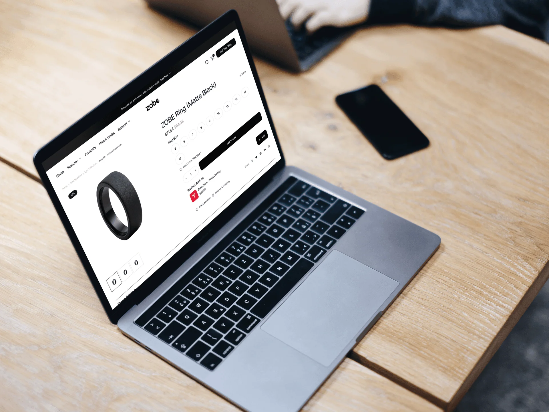 zobe-desktop-view of the website